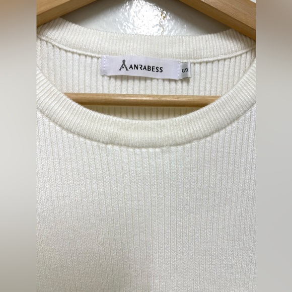 Anrabess Women's Off-White Knit Pullover Dress w/Belt Size S NWOT - Picture 8 of 8